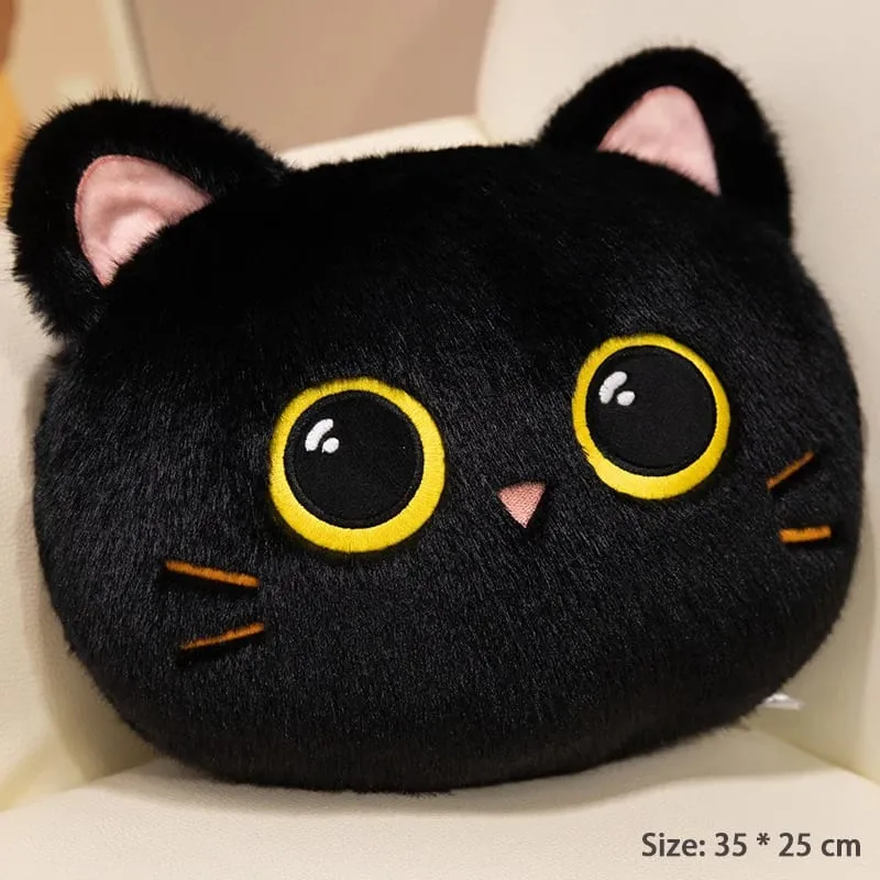 Originelles Plüschtier, schwarze Katze, offizielles großes Puppen-Wurfkissen, Plüschtier, süßes und bezauberndes Sofakissen, Büro-Wurfkissen
