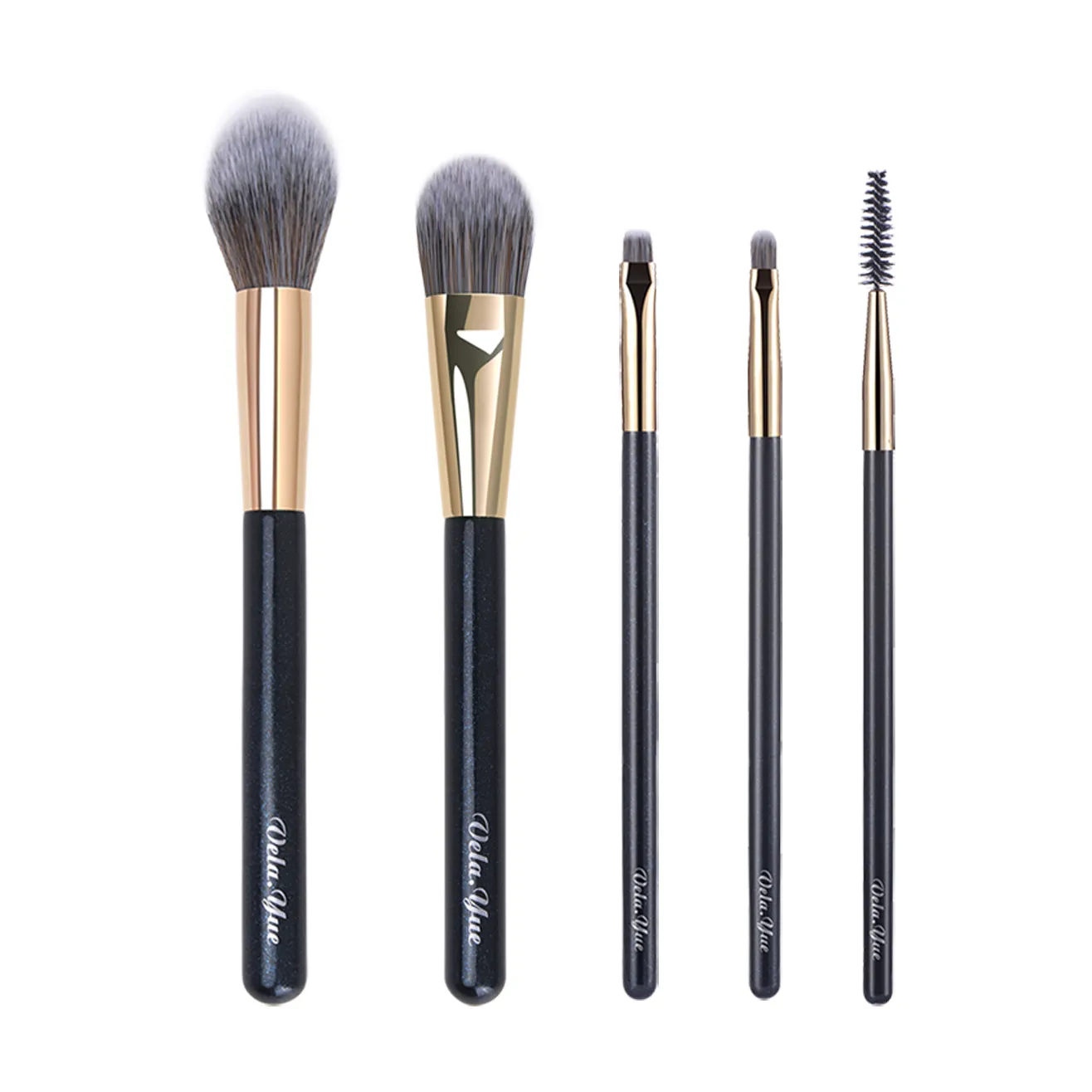 Vela.Yue Pennelli per trucco Set 5 pezzi Fondotinta in polvere Fard Bronzer Evidenziatore Contorno Eyeliner Sopracciglia Pennello per lucidalabbra — image 1