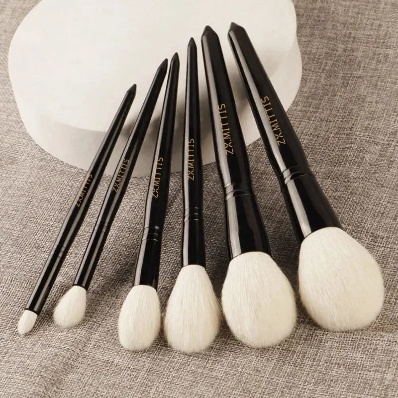 The Original Makeup Brushes Luxury Natural Long-Tip Goat Hair Black Handle Cosmetic Kit Tools for Powder Blush Highlight Shadow — image 2