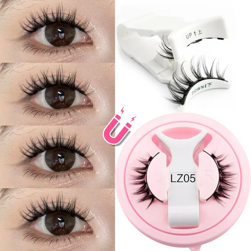Lông mi từ tính Có thể tái sử dụng Lông mi chồn 3D có cánh từ tính Lâu trôi không cần keo Lông mi giả có nhíp trang điểm — image 9