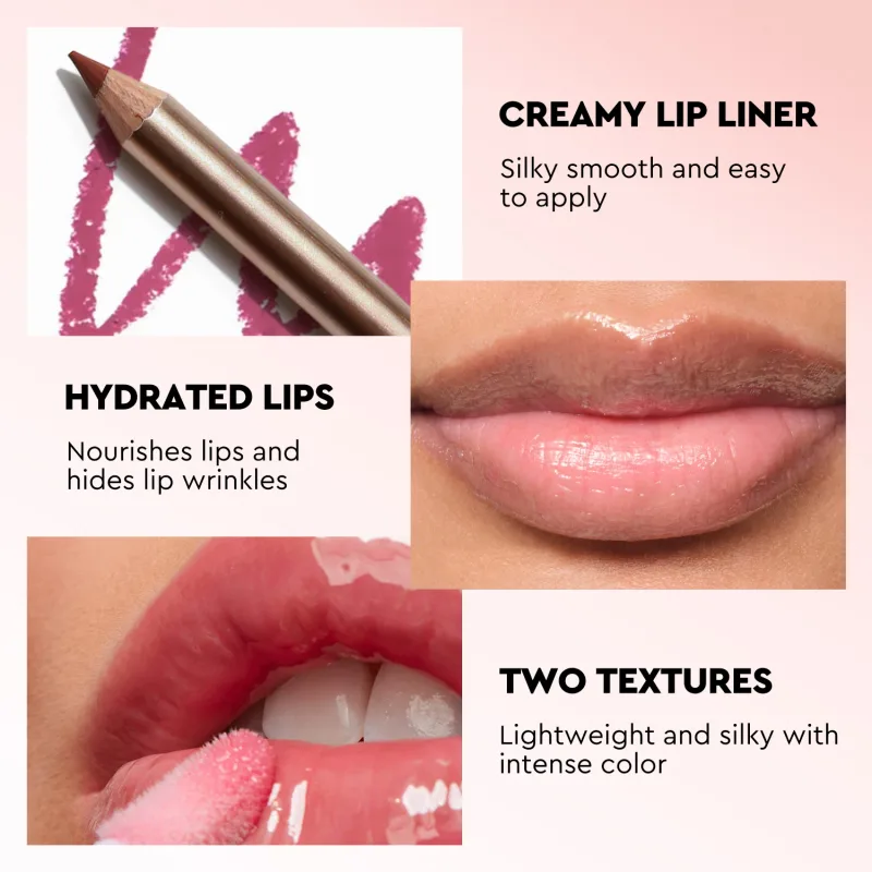 Kit de maquillaje de labios, etiqueta privada, brillo de labios, delineador de lápiz, bálsamo, brillo de labios brillante mate, venta al por mayor, 3 en 1 caja de regalo — image 7