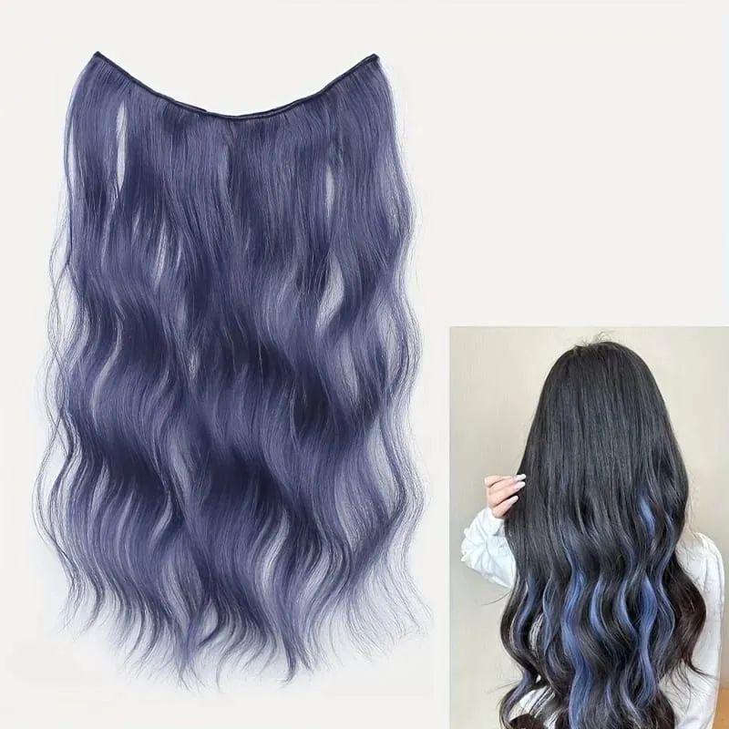 Ondulations d'eau bouclées une extension de cheveux à reflets de quatre cal extensions de cheveux synthétiques invisibles naturelles et sans trace — image 6