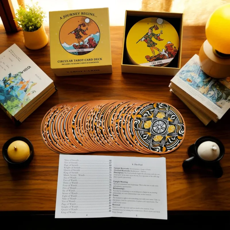 Bộ bài Tarot Tròn Bao Gồm 78 Lá Bài Tròn & Sách Hướng Dẫn Bằng Giấy đựng trong Hộp Cứng Bộ bài Wait Tarot Một Hành Trình Bắt Đầu Cho Người Mới Bắt Đầu