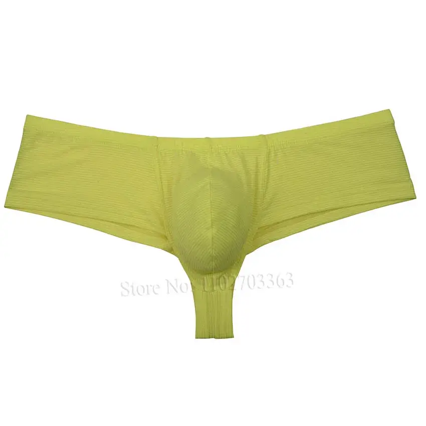 Cheeky Men's Solid Bikini Briefs Ice Silk Micro Boxer Underwear Male Slip Hipster Trunks Bulge Pouch Beach Shorts Underpant Soft — image 5