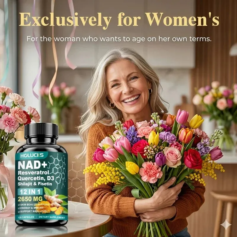 Capsule NAD+ 12 in 1 con semi d'uva curcuma supportano la produzione di energia, comfort digestivo e funzione immunitaria per donne attive — image 6