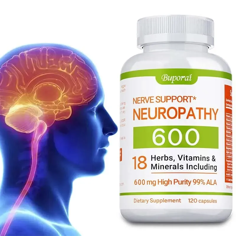 Suplement wspomagający neuropatię 600 mg - wspomaga układ nerwowy, łagodzi stres, wspomaga funkcjonowanie mózgu i zwiększa energię — image 2