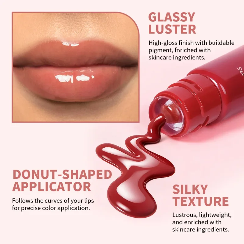 Siero per labbra colorato Smalto Idratante Alta brillantezza Colore duraturo Idratante Cura delle labbra Dewy Peachy Trattamento labbra non appiccicoso Trucco morbido — image 4