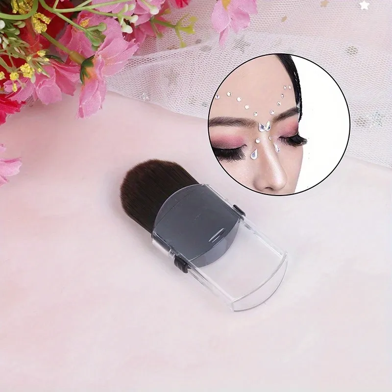 Bærbar rejse mini lille teleskopisk blusher makeup børste Blød enkelt ansigts foundation pulverbørster med låg Kosmetisk værktøj — image 4