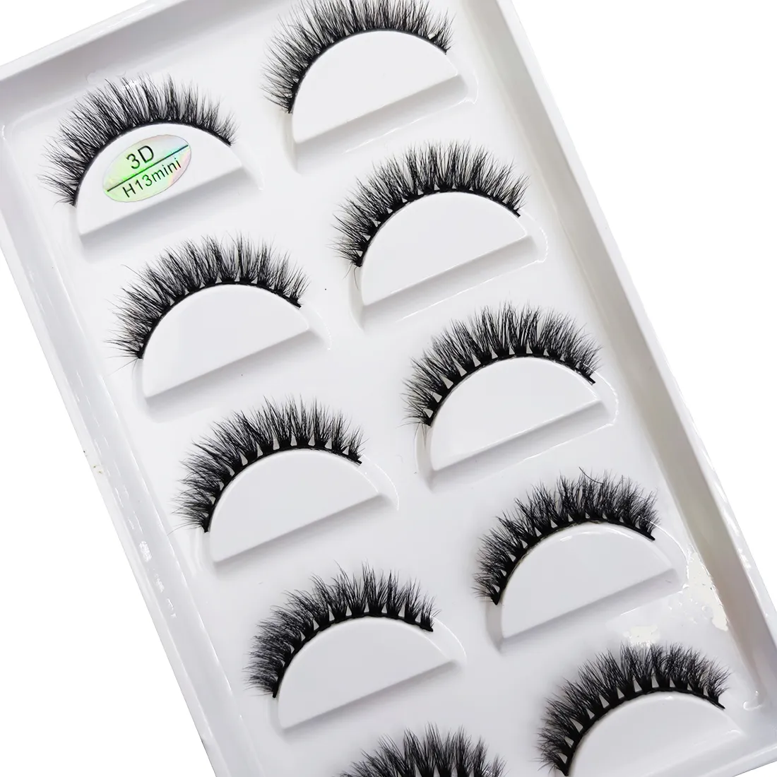 5 쌍 3D 밍크 가짜 속눈썹 부드러운 속눈썹 고양이 눈 속눈썹 메이크업 Faux Cils Cilios Maquiagem H13 MINI CAT E01
