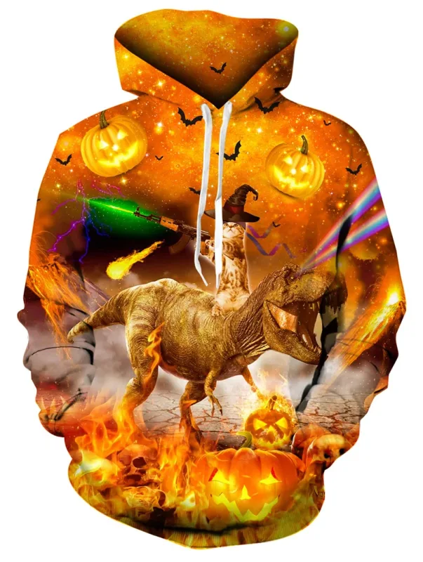 Męskie bluzy z kapturem zwierzęcy nadruk kota 3D wzór z kapturem jesienna bluza z kapturem z kieszenią bluza z kapturem Streetwear luźna wygodna — image 10