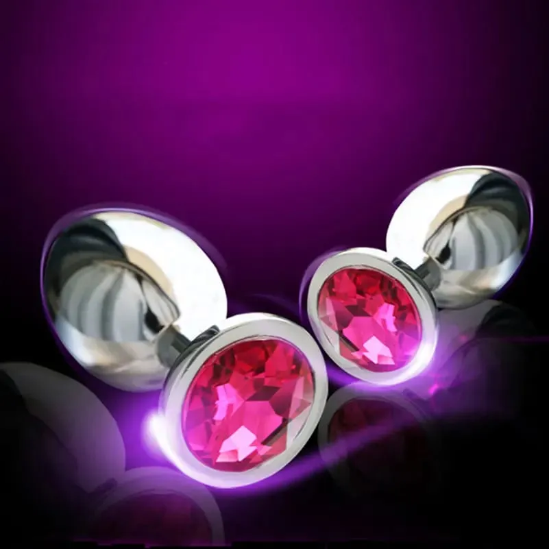 Petite Crystal Stainless Steel Silver Butt Plug Impermeabile Base svasata rotonda Prodotti del sesso caldi Amanti delle coppie