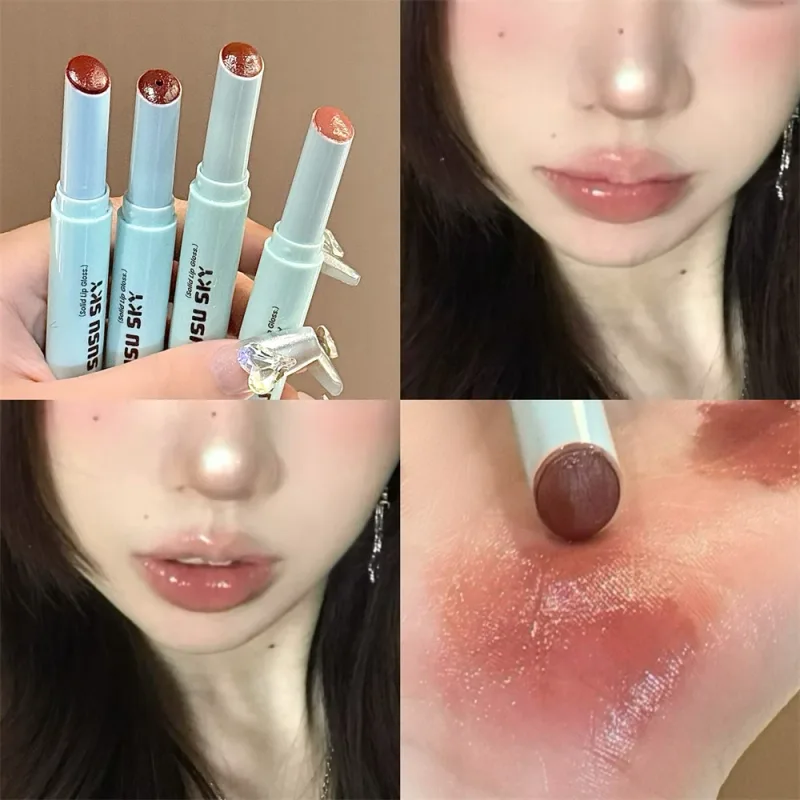 Jelly Solid Lip Gloss Mirror Orange Röd Fuktgivande Vattenfärgad Läppbalsam Non-Fläck Cup Långvarig Plumping Lipstick Makeup