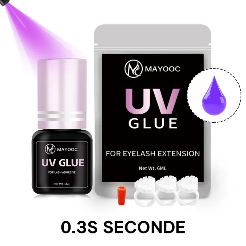 UV דבק ריסים דבק תוספות ריסים 0.1S ייבוש מהיר חזק עין מלאכותית דבק הארכת ריסים עמיד לוגו מותאם אישית