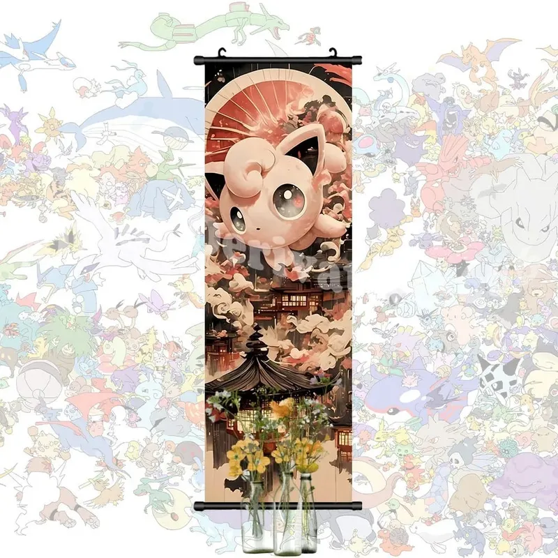 Poster stampato Anime Opere d'arte da parete Gengar Immagini Charizard Dipinto su tela Pikachu Appeso Pergamene Home Room Decor