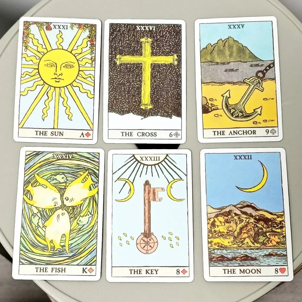 36 Stück Karten Pixie's Astounding Lenormand 9*6cm, erstellt mit Kunstwerken aus dem Smith-Waite Tarot Deck und „The Golden Vanity“ — image 6