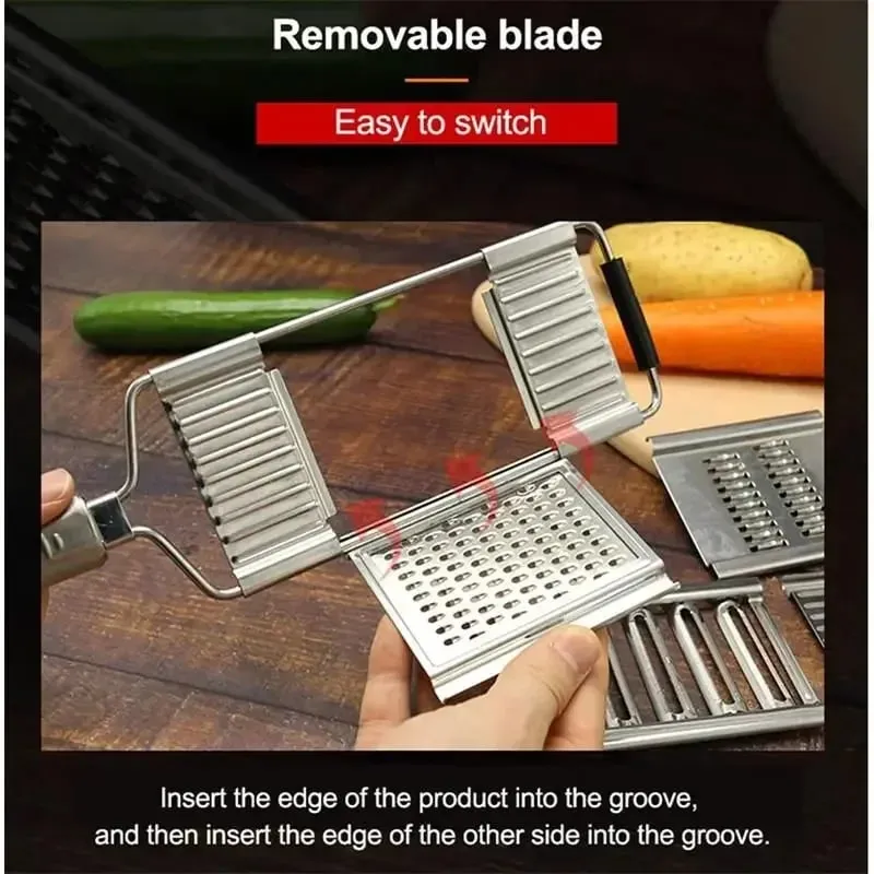 4 In1 Dụng Cụ Thái Lát Rau Củ Thép Không Gỉ Máy Hủy Tài Liệu Cắt Đa Năng Dụng Cụ Thái Lát Rau Củ Cắt Bộ Hướng Dẫn Sử Dụng Trái Cây Cà Rốt Khoai Tây Xay — image 4