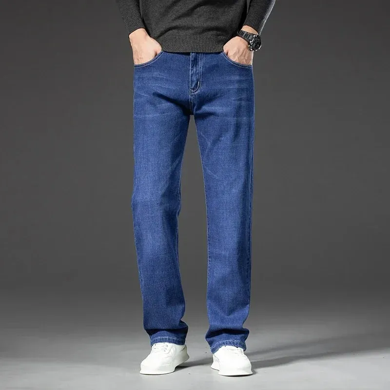 Jean droit pour hommes, pantalon en Denim, Style classique, extensible, décontracté, grande taille 40 42 44 46, printemps-automne 2025 — image 4