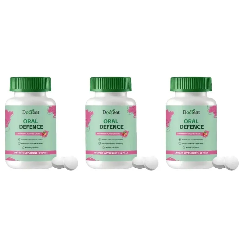 Tablet Kunyah Pertahanan Mulut untuk Sokongan Kesegaran Nafas dengan Xylitol dan Microcrystalline Hydroxyapatite untuk Dewasa 60 Pil — image 8