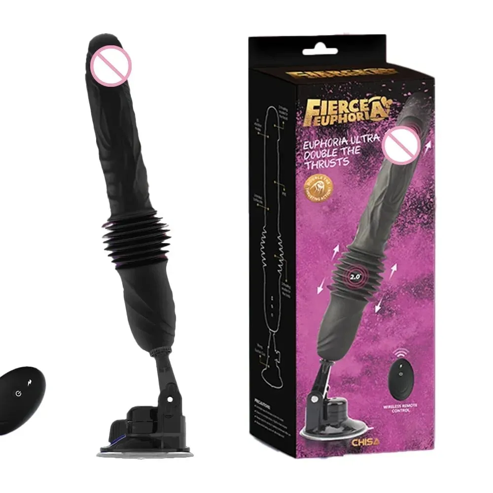 Alat Kawalan Jauh Raja Tujahan Dildo 5cm+1.5sm Dwi Pengembangan Jarak 7 Getaran Kuat Alat Seks Penggetar Dildo untuk Wanita 18 — image 1