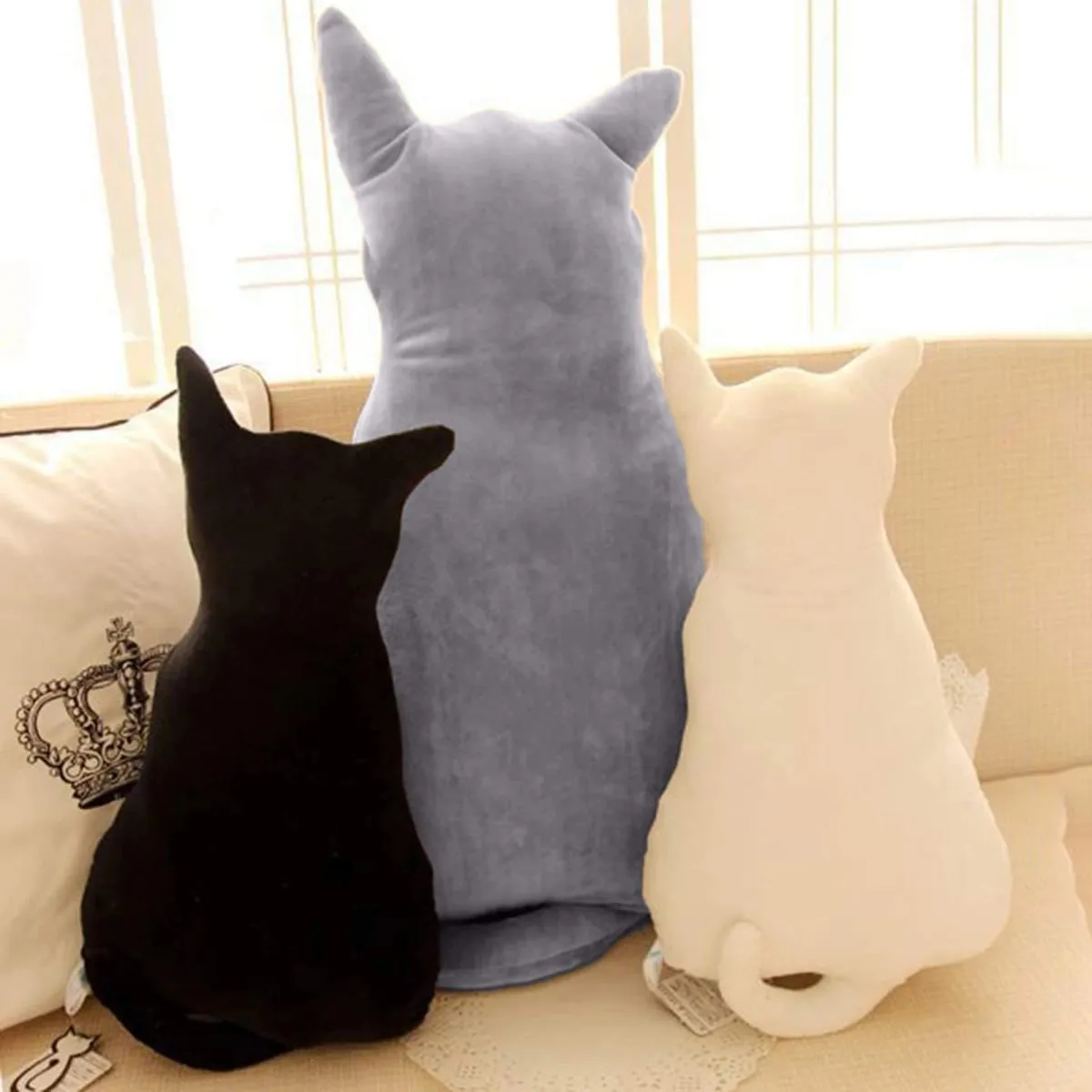 Peluche chat mignon, ombre à dos doux, jouet en peluche, oreiller de canapé, coussin de siège, cadeau d'anniversaire pour garçons et filles — image 3