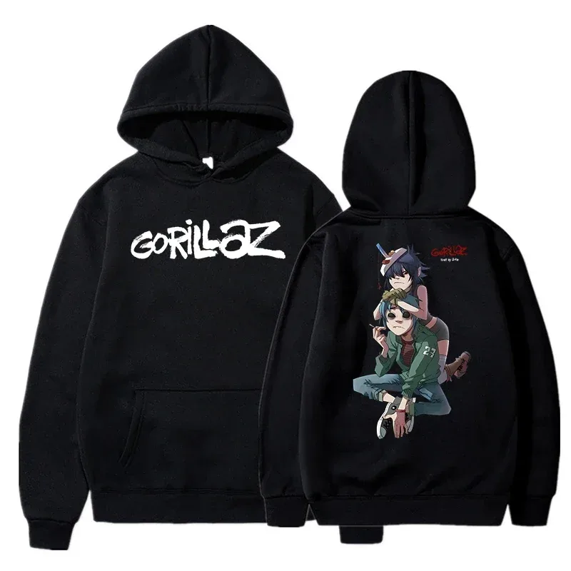The Autumn and Winter Pullovers Long Sleeve Loose Soft Sweatshirt Streetwear Coat Gorillaz Printing Women and Men Hoode — image 4