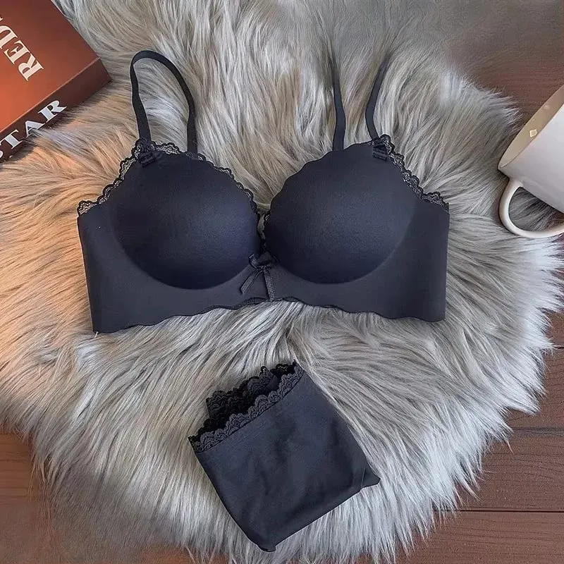 Set reggiseno push up da donna di vendita caldo Set di lingerie comfort anti-cedimento con supporto wireless senza soluzione di continuità S-XLAB per l'uso quotidiano delle giovani donne — image 4