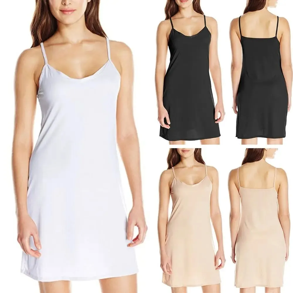 Womens Sling Solid Short Dress Sleeveless Casual Slip Under Dress Holiday Summer — image 3