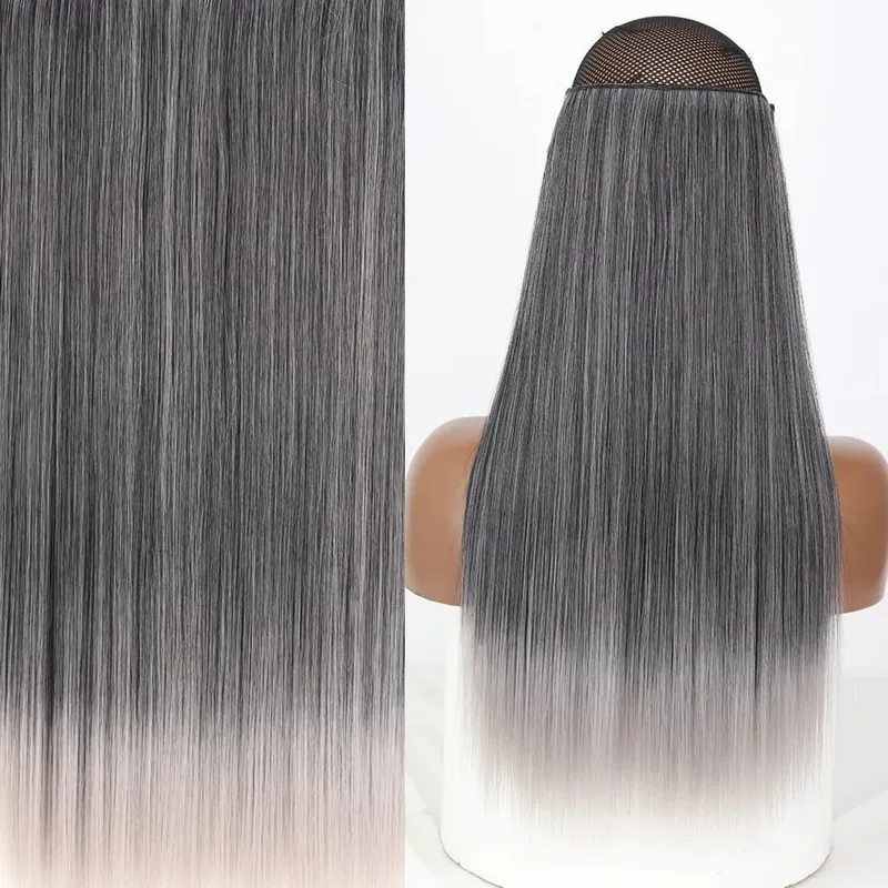 Sambungan Rambut Tanpa Klip Tanpa Klip Tidak Kelihatan Sambungan Rambut Lurus Hitam Berambut perang Satu Potong Sambungan Rambut Palsu — image 36
