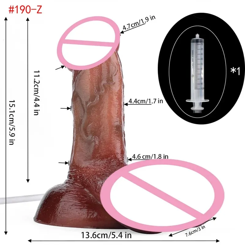 Lebensechte Squirting Penis Silikon Ejakulation Großer realistischer Dildo mit Sucker Skin Touch Anal Sexspielzeug für Frauen — image 19