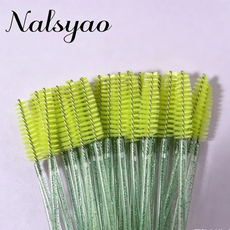 wholesale yelash brush makeup brushes 50pcs comb disposable mascara individual 6 color applicator wand lash makeup brushes tools