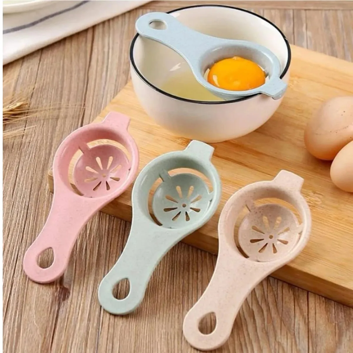 Egg Separator For Raw Eggs,Wheat Stalk Egg Yolk White Separator Divider Tool Kitchen Baking Gadget (4pcs) — image 1