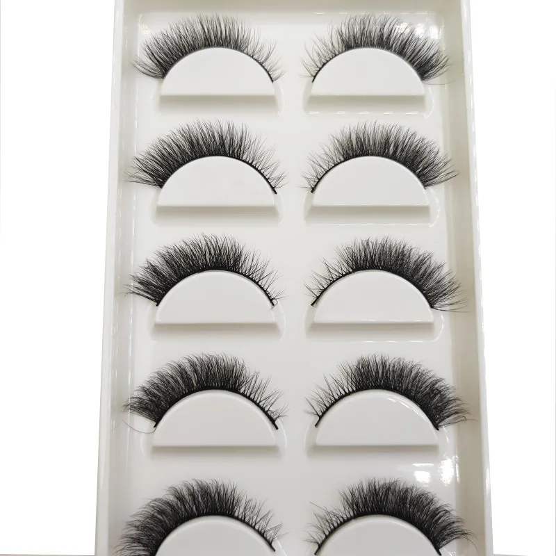 Přírodní 3D norkové umělé řasy Měkké jemné nadýchané oči umělé řasy make-up řas krása kočka Cilios 5 párů 15 stylů — image 23
