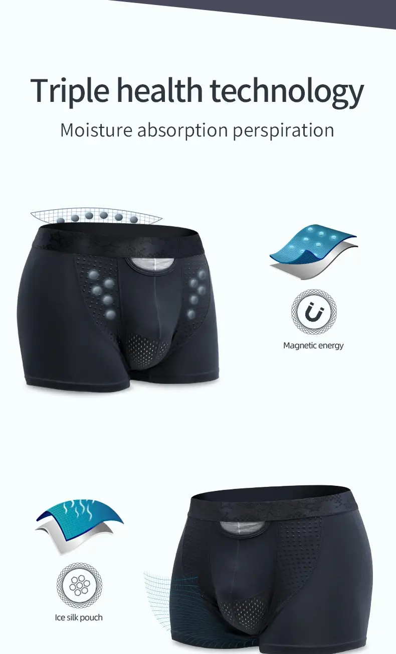 Jingsuogun Elastic Separation Underwear Men's Scrotum Support Vein Underwear Ice Silk Pouch Varicose Boxer British Sweatpants