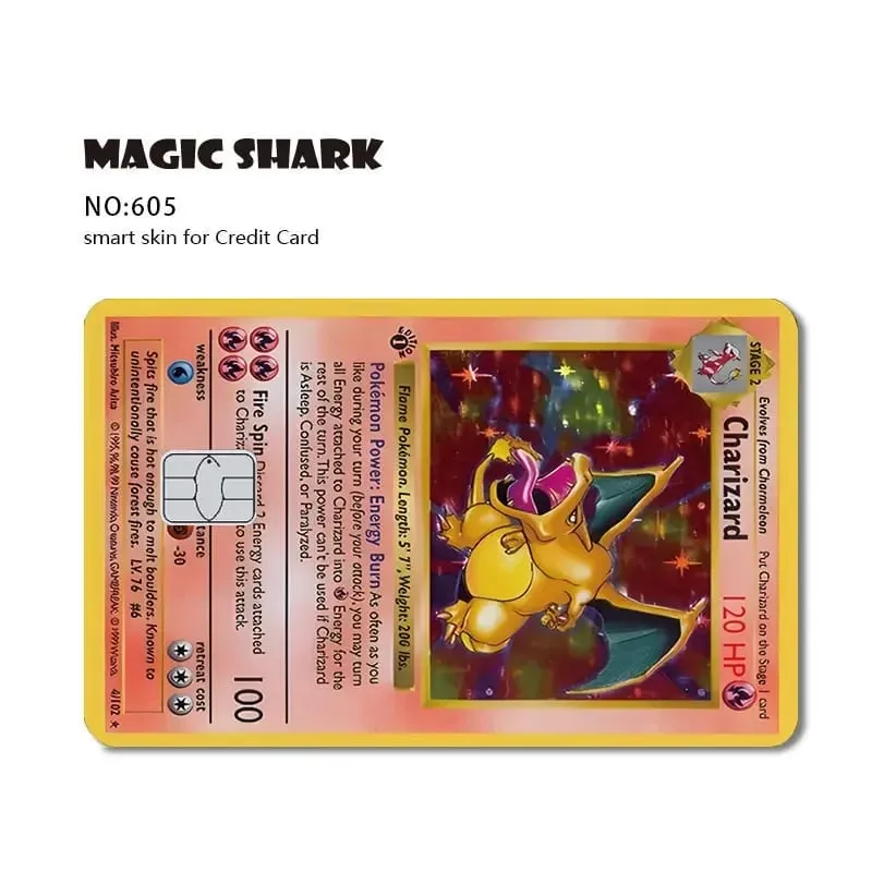 2026 ใหม่ Charizard Blastoise Bulbasaur Eevee Metwo สติกเกอร์ฟิล์มผิวสำหรับบัตรเครดิตเดบิตการ์ด
