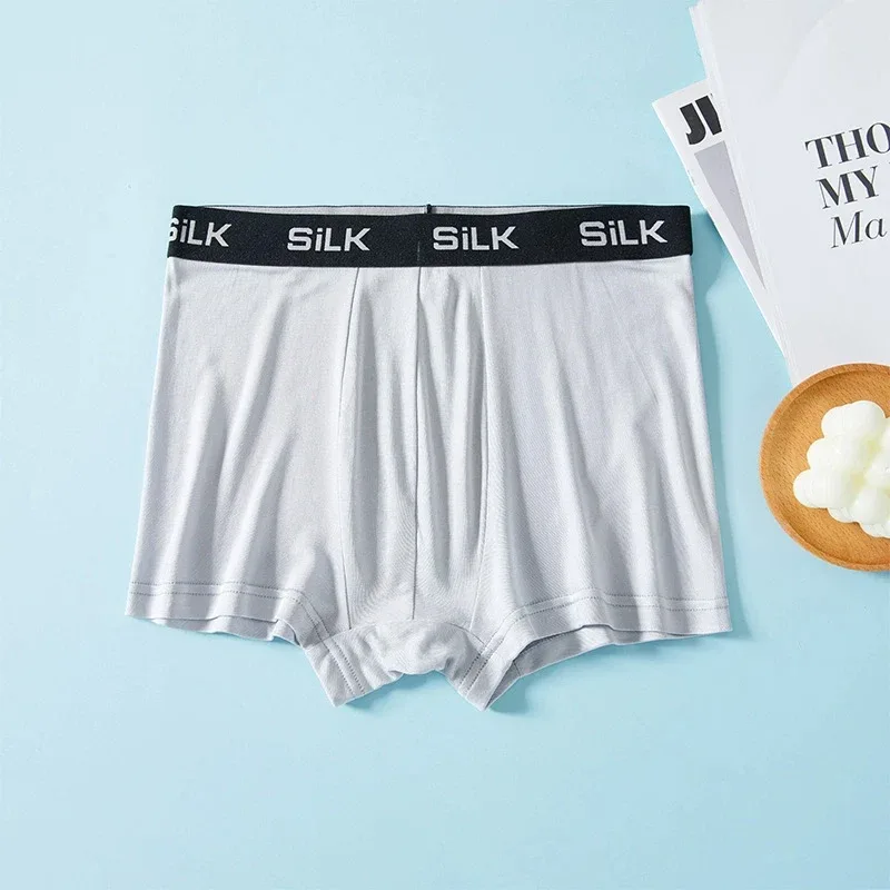 SuyaDream MEN Boxer Shorts 100% seta naturale Mutandine solide sane Biancheria intima in tessuto naturale — image 16