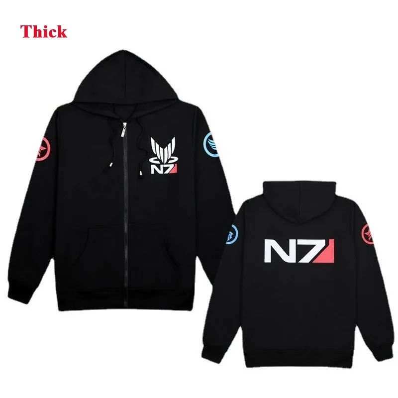 Game Mass Effect N7 Hoodie Unisex Sweatshirt Jacket Embroidered Zipper Hoodies Men Women Coat N7 Tshirt Streetwear — image 9