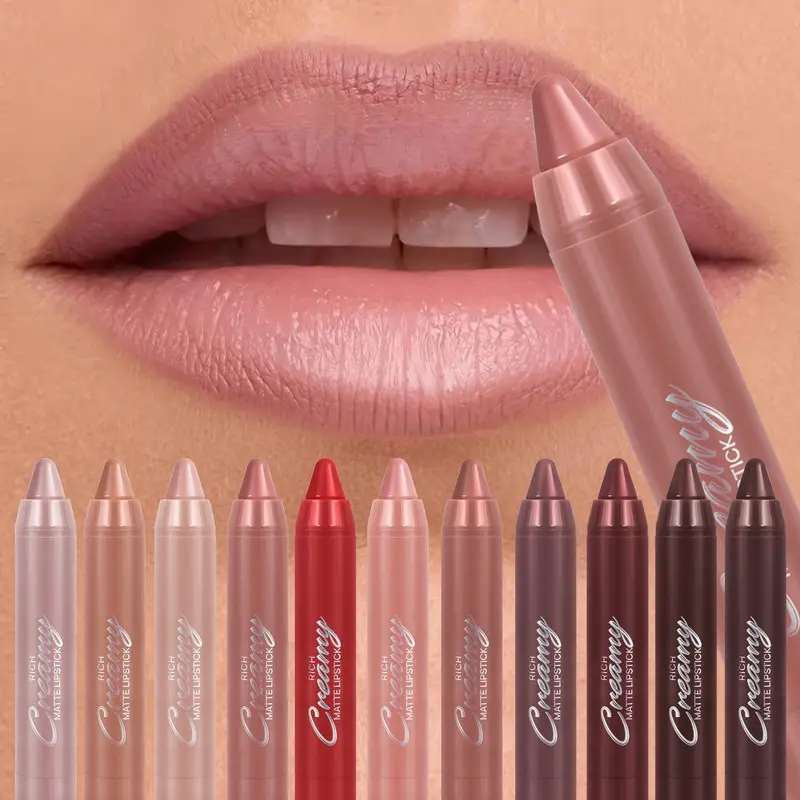 Pelapik Bibir Matte Pelbagai Warna Digunakan Sebagai Pelapik Bibir dan Gincu Mudah Digunakan Dengan Tepat Kalis Air Tahan Lama Tidak melekat — image 2