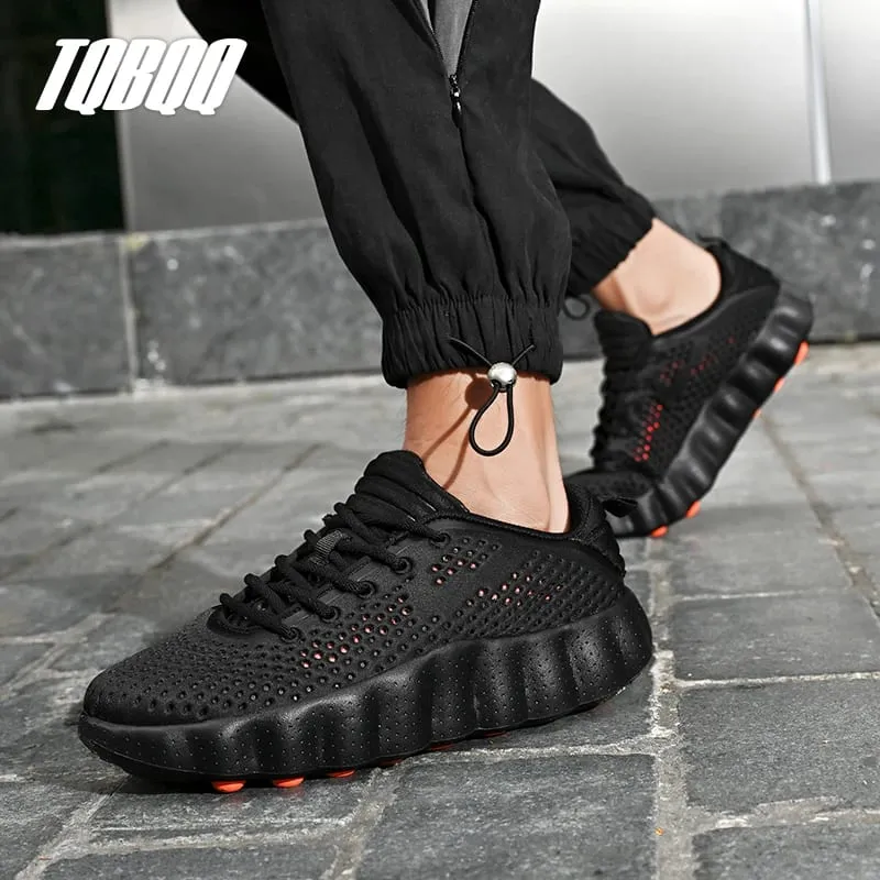 Men's Comfortable Casual Sneakers with Foot Sensing Massage Technology Women's Sports Breathable Lightweight Training Shoes — image 4