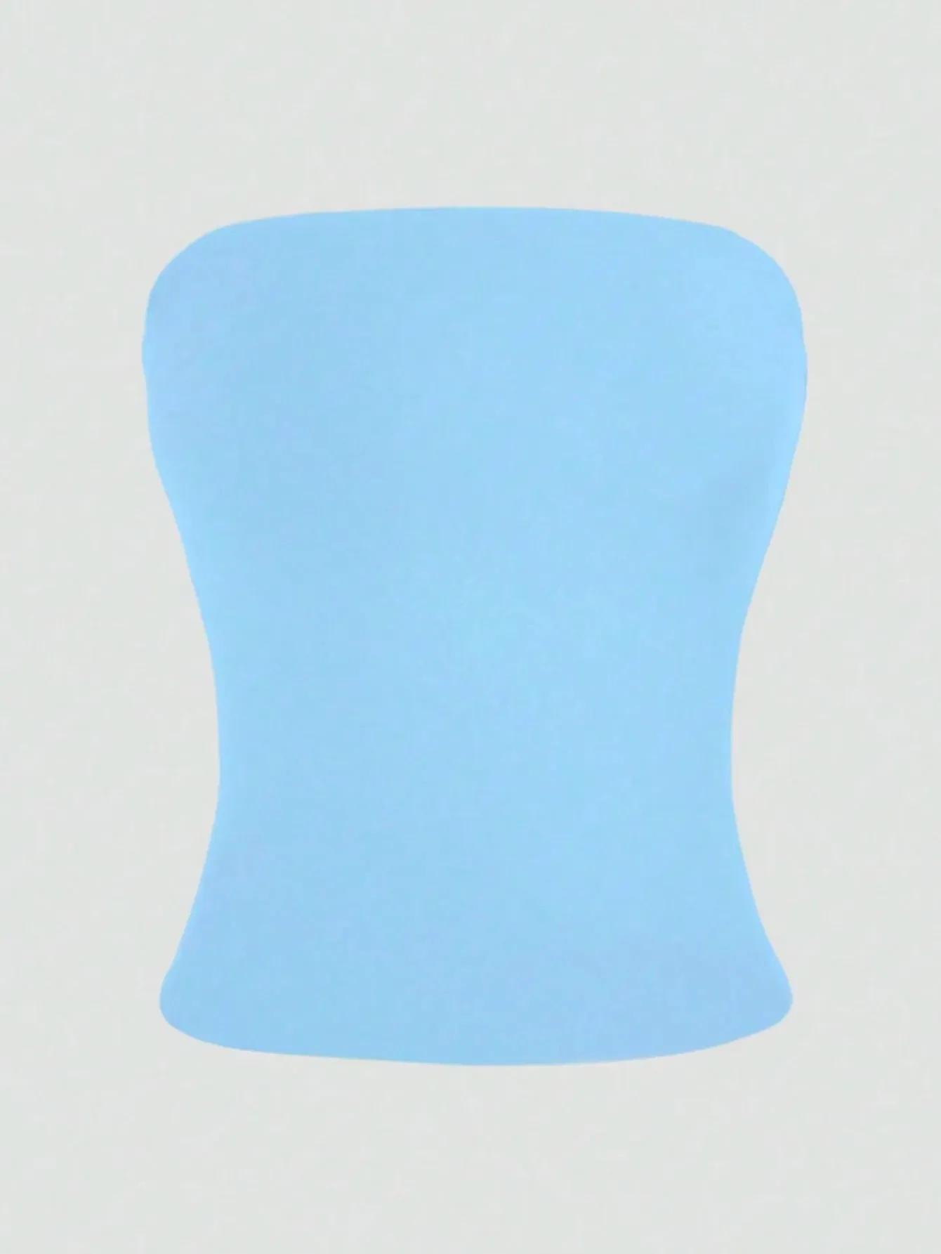 Een sexy basic strapless hemdje - een stijlvolle, elastische en nauwsluitende lichtblauwe tubetop in effen kleur. Geschikt voor het hele seizoen — image 3