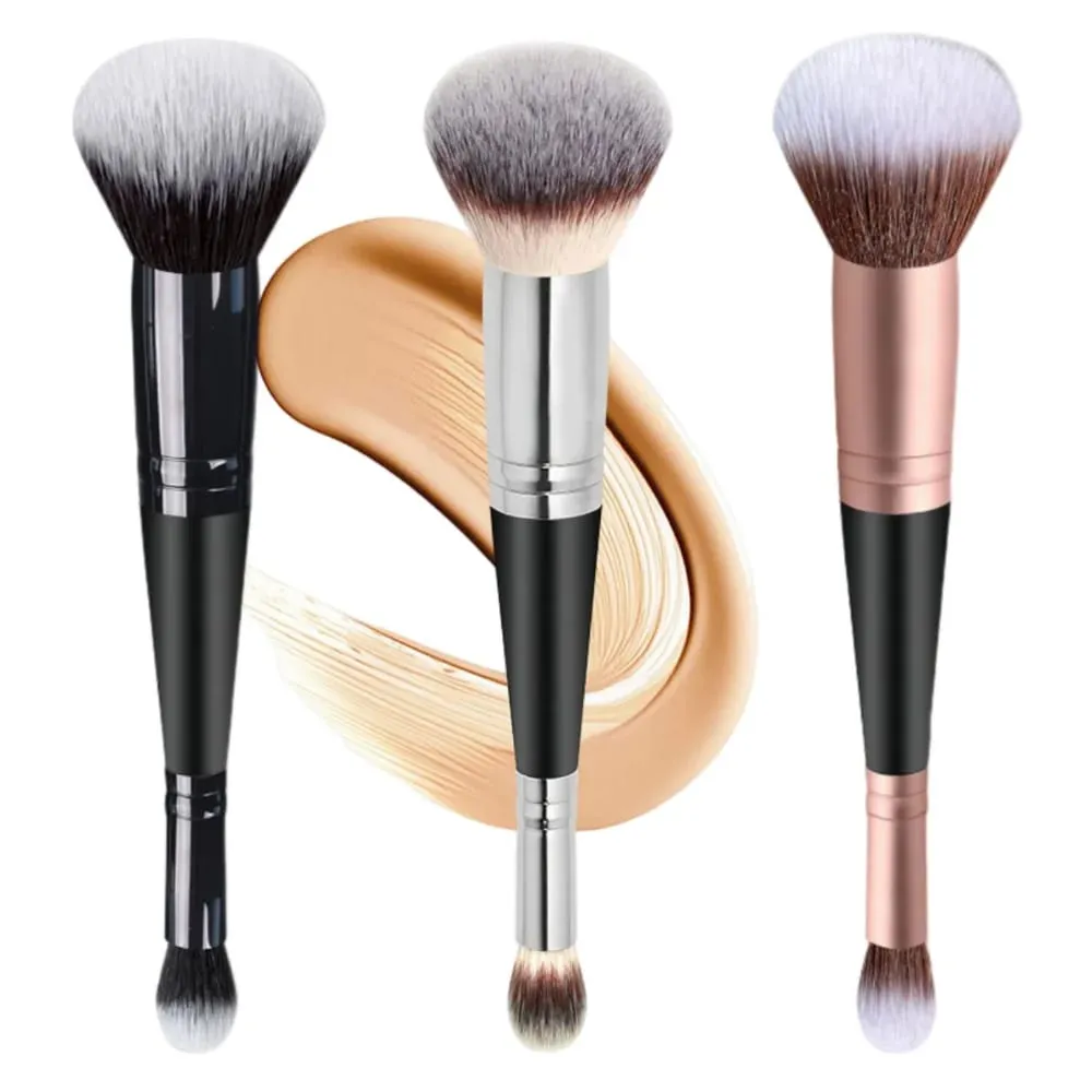 Pincéis de maquiagem profissional de cabeça dupla 2 em 1, pincel de base, corretivo, iluminador, pó, blush, ferramentas de maquiagem de beleza — image 1