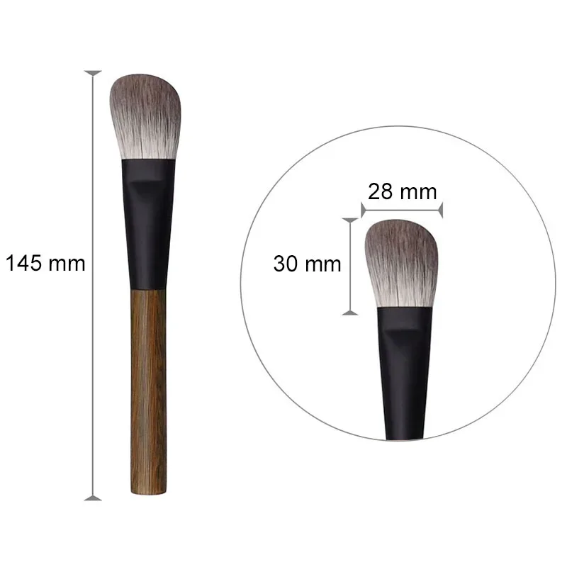 LT06 Professionelle handgefertigte Make-up-Pinsel, weiches Ziegenschnee-Fuchshaar, abgewinkelter Konturenpinsel, grüner Sandelholzgriff, Make-up-Pinsel — image 6
