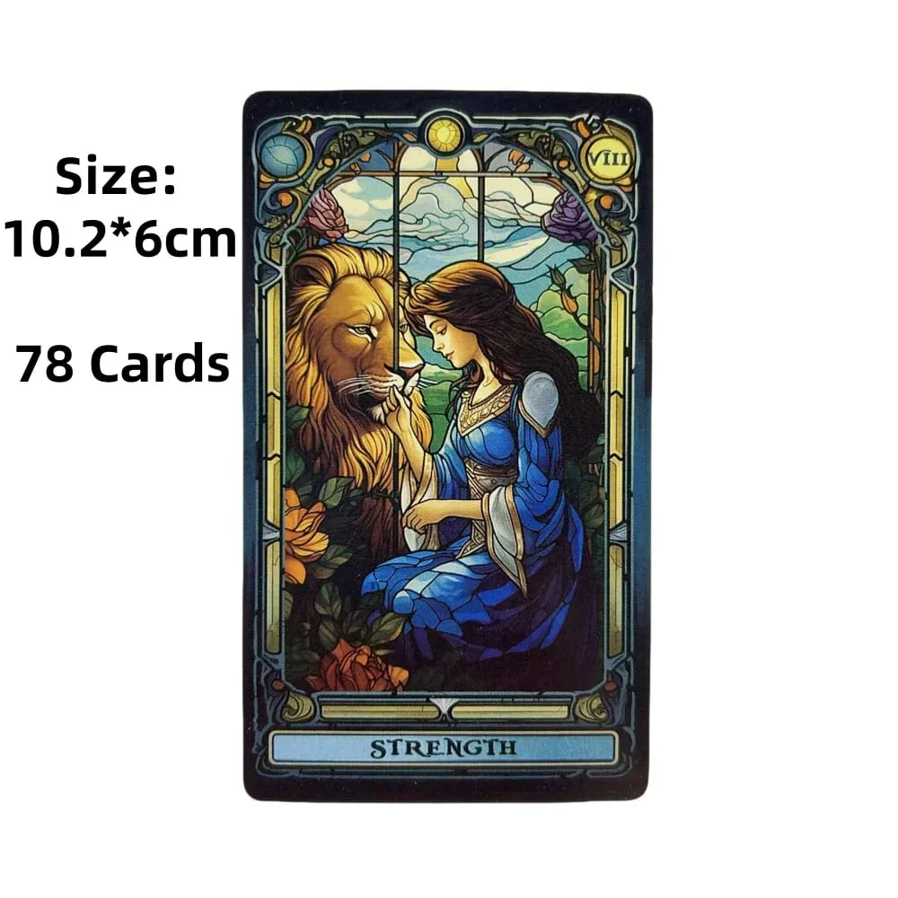 Carte dei Tarocchi in vetro Stanined Un mazzo da 78 per principianti Mazzo Oracle English Visions Divination Edition Borad Deck Giochi di gioco — image 5