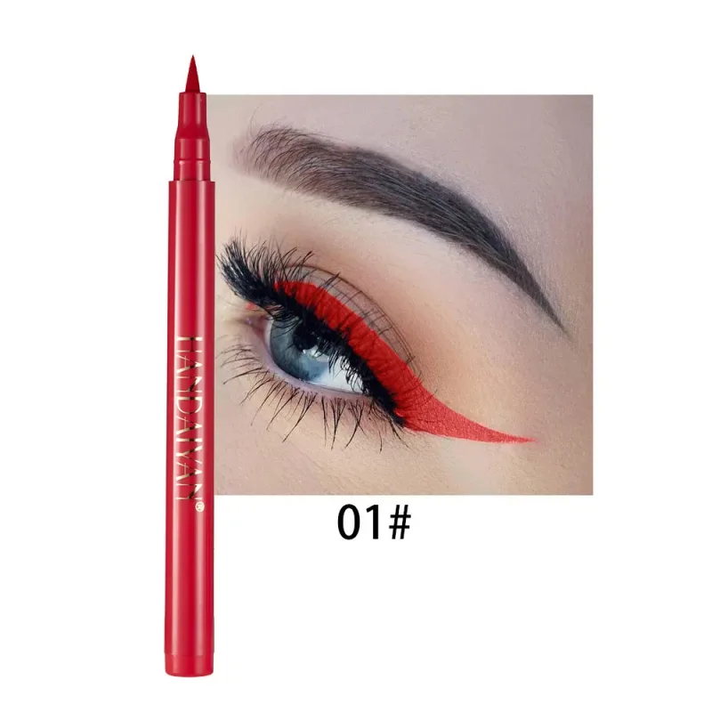 Pensil Eyeliner Putih Matte Cepat Kering Kosmetik Pena Eyeliner Cair Halus Tahan Lama Tahan Air Pena Eyeliner Antinoda — image 9