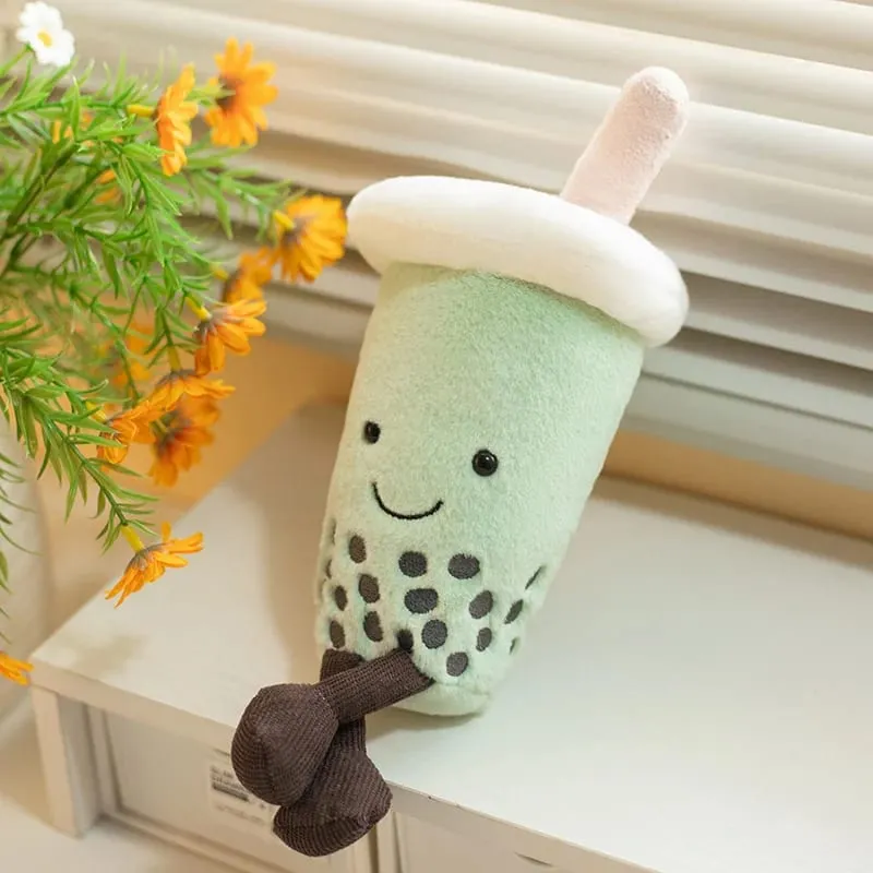 23cm Matcha Green Milk Tea Cup Cute Stuffed Boba Plush Cushion Soft Hugging Pillow Plush Toys Creative Gifts For Kids Favors — image 4
