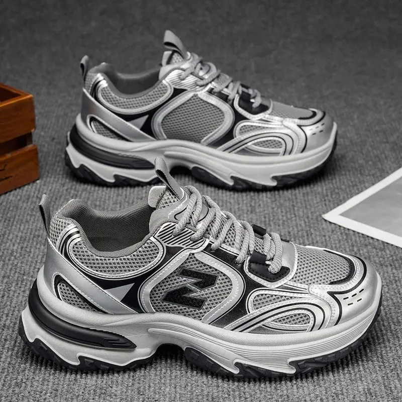 2025 New Thick - Soled Height - Increasing Men's Sneakers Retro Style Mesh Breathable Versatile Casual Shoes — image 1
