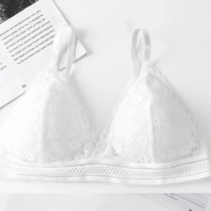 Set reggiseno da donna con retro in pizzo senza bordi in acciaio Coppa triangolare francese Confortevole copertura del torace Biancheria intima estensibile per la pelle — image 11