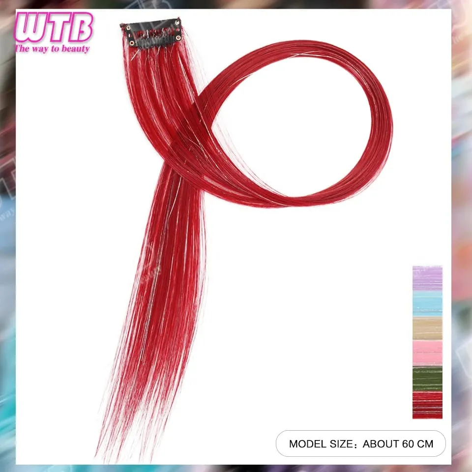 60cm Synthetic Wig BB Clip Style Colored Hair Extension with Laser Wire Suitable for Women Girls to Wear at Holidays and Parties — image 5