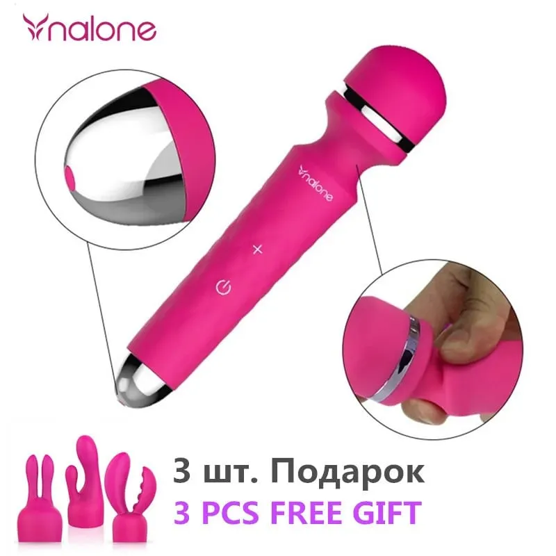 Nalone Rock ที่มีประสิทธิภาพ Clitoris Vibrator ชาร์จ USB Magic Wand AV Vibrator เครื่องนวดผลิตภัณฑ์ทางเพศเพศเร้าอารมณ์ของเล่นสำหรับผู้หญิง — image 3