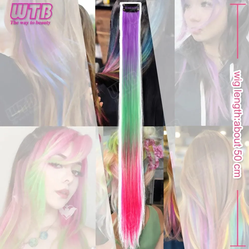 WTB ต่อผมสังเคราะห์สี BB คลิปต่อผมไล่ระดับสีสไตล์ไล่ระดับสีเหมาะสำหรับการสวมใส่ในชีวิตประจำวันของผู้หญิงและวันหยุด — image 5
