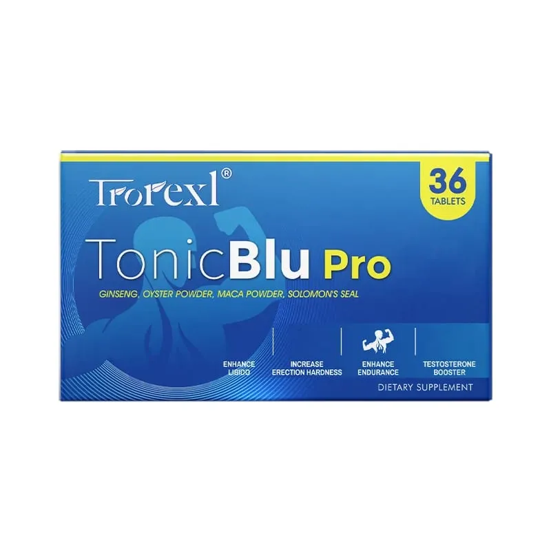 TonicBluPro Blue Pills Male Enhancing Supplements Support Stamina & Energy Natural Oyster & Ginseng Tablets